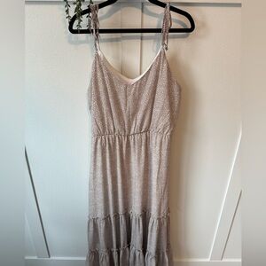 Pink Lily Cheetah print Midi Dress with spaghetti straps